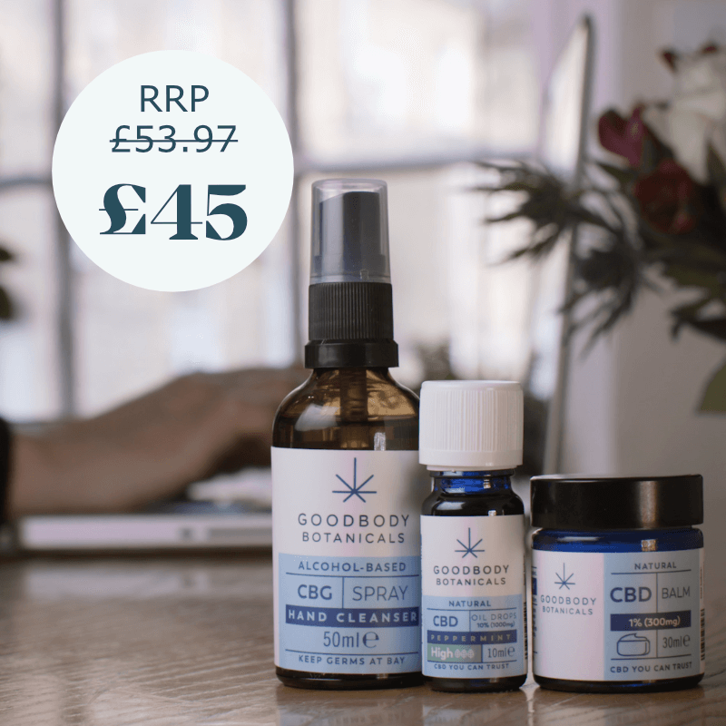 cbd balm 10% drops and cbg hand spray