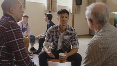 group of 3 men talking about men's health